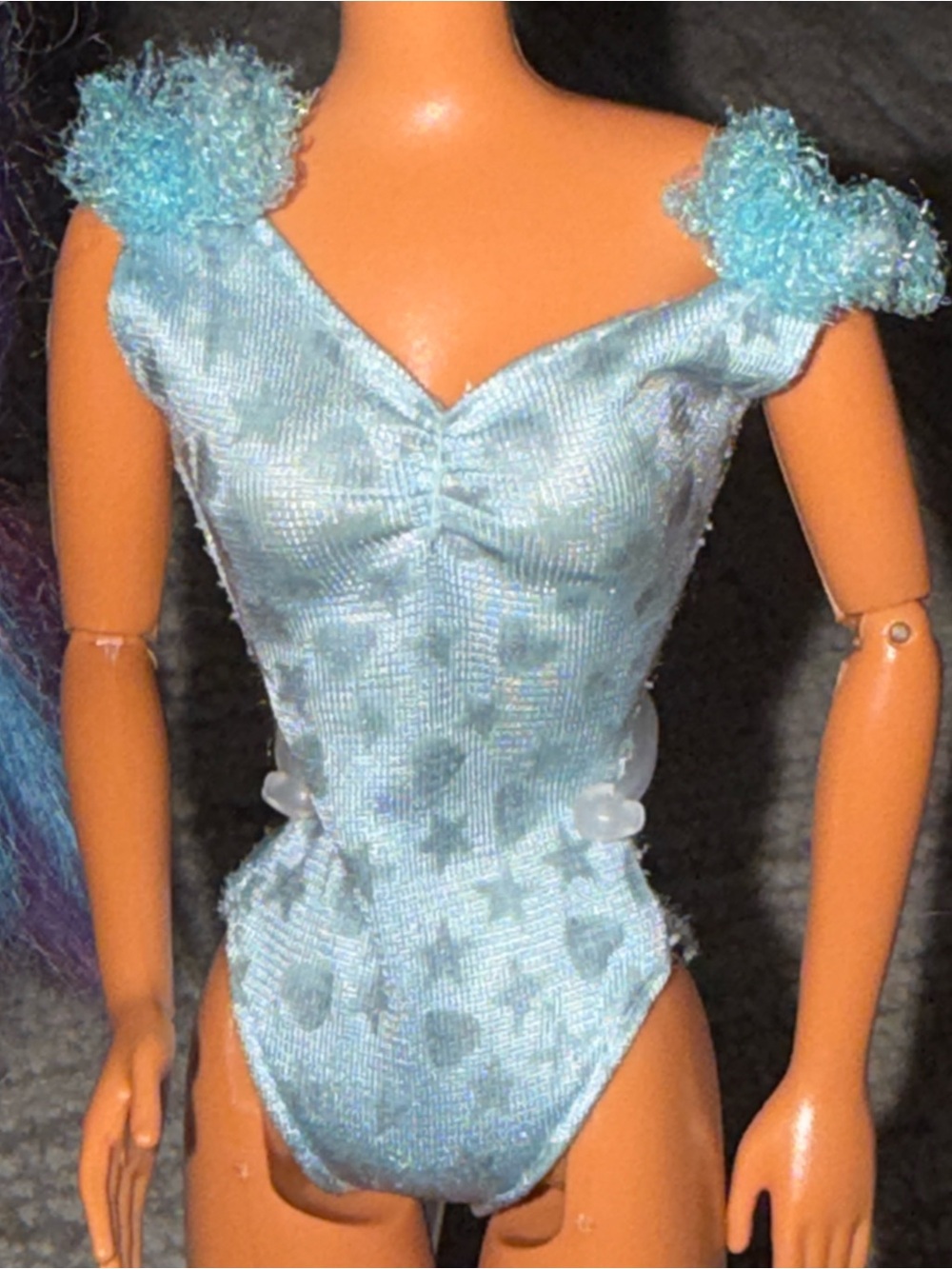 Barbie Mattel blue vintage leotard  one piece with lace
